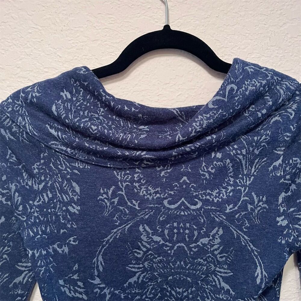 *30off3* Royal Robbins Women's XS Blue Paisley Cowl Neck Knee Length Dress - Picture 7 of 7